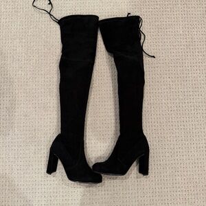 Stuart Weitzman Highland Stretch-Leather Over-the-Knee Boot Black